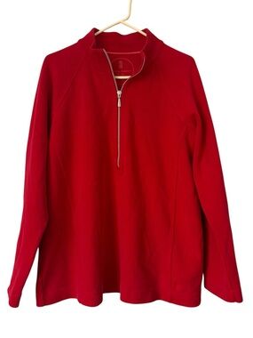 Tommy Bahama Men 1/2 Zip Red Cotton Blend Pullover XL